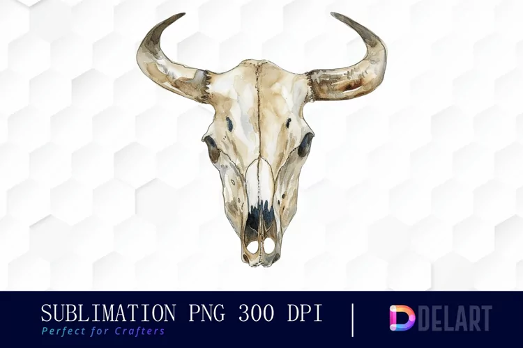 Western Cow Skull Graphics Clipart