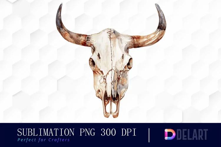 Western Cow Skull Graphics Clipart