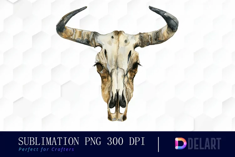 Western Cow Skull Graphics Clipart