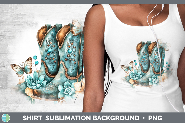 Western Cowboy Butterfly Shirt Sublimation Sublimation Backg