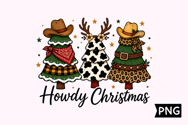 Western Cowboy Christmas Trees Howdy