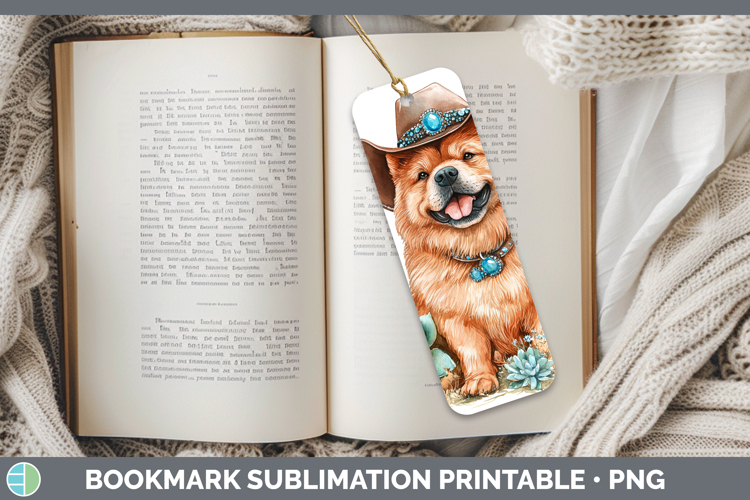 Western Cowboy Dogs -06 Chow Chow Bookmark Sublimation Print