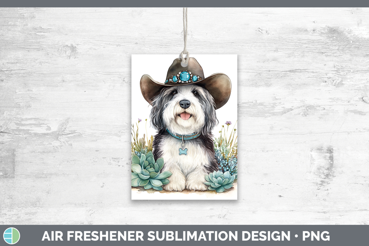 Western Cowboy Dogs -17 Old English Sheepdog Air Freshener S