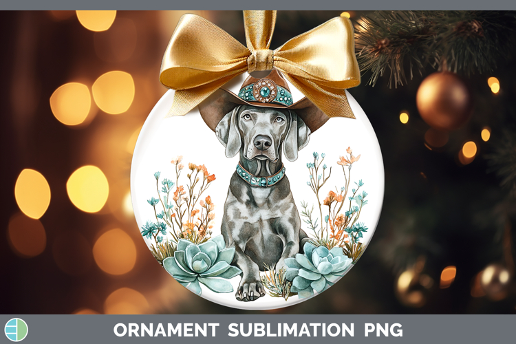 Western Cowboy Dogs -19 Weimaraner Ornament Sublimation Baub
