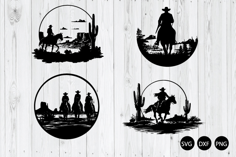 Western Cowboy Scene SVG, Western Scene SVG, Cowboy SVG