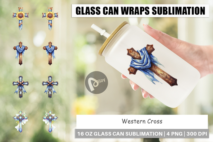 Western Cross Glass Can