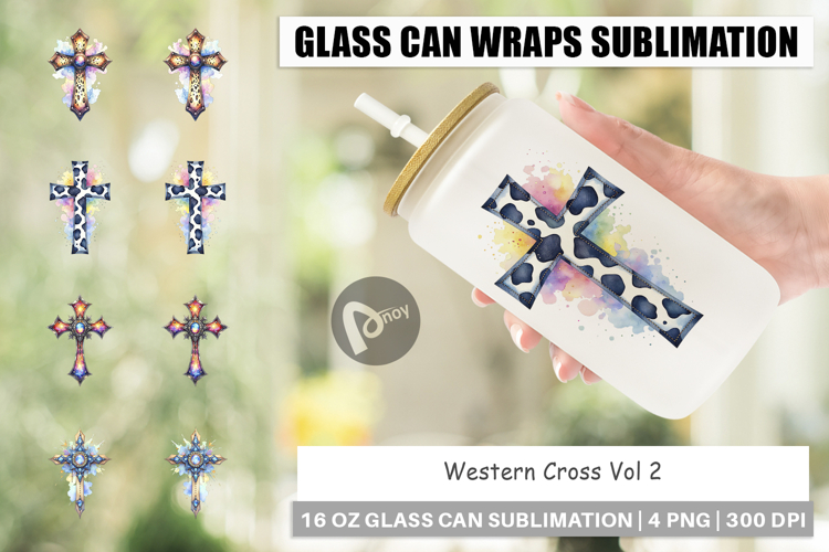 Western Cross Glass Can