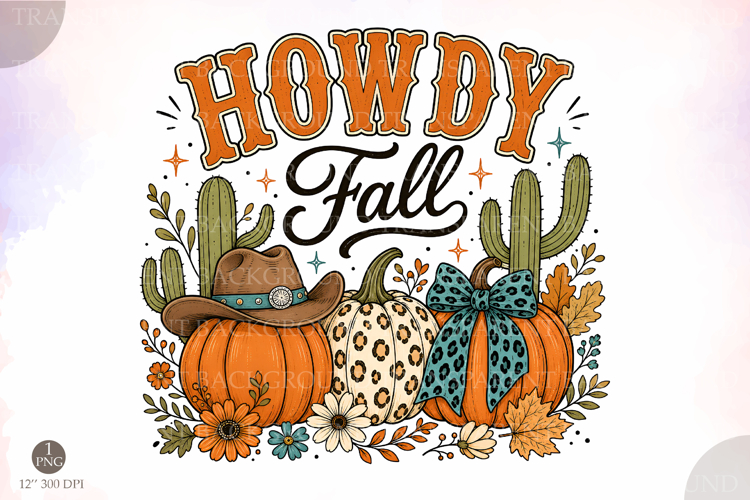 Western Fall PNG,Howdy Pumpkin Fall Png