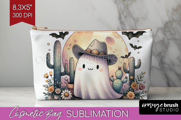 Ghost Cosmetic Bag - Western Halloween Makeup Bag example image 1