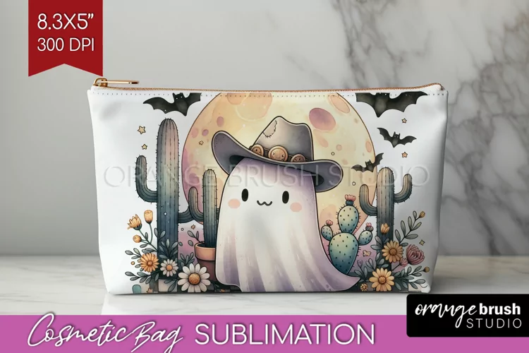 Ghost Cosmetic Bag - Western Halloween Makeup Bag