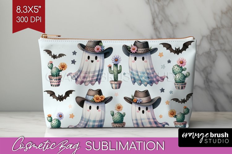 Ghost Cosmetic Bag - Western Halloween Makeup Bag example image 1