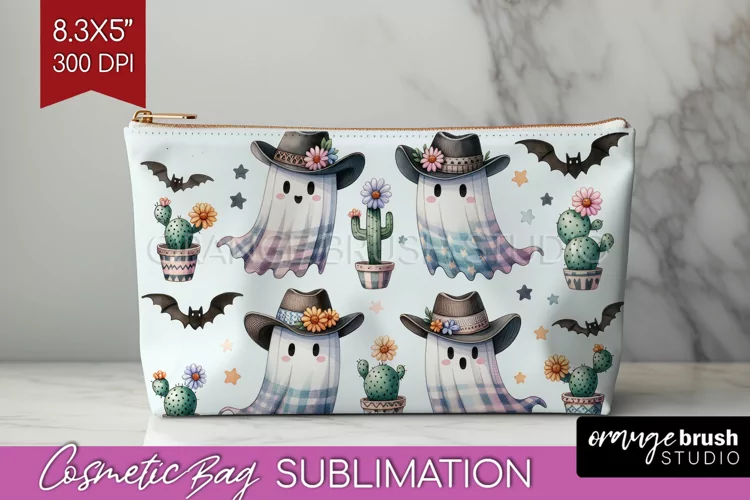 Ghost Cosmetic Bag - Western Halloween Makeup Bag