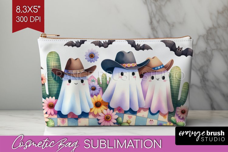 Ghost Cosmetic Bag - Western Halloween Makeup Bag
