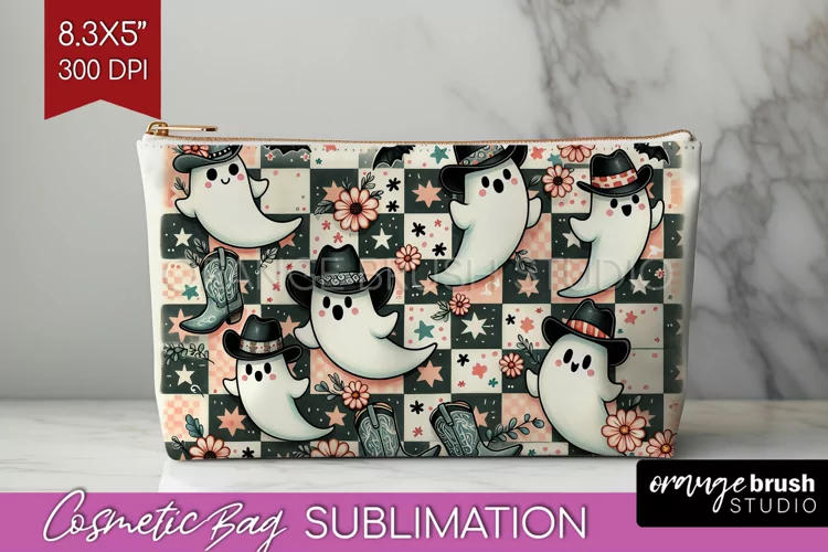 Ghost Cosmetic Bag - Western Halloween Makeup Bag