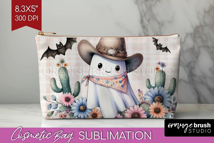 Ghost Cosmetic Bag - Western Halloween Makeup Bag