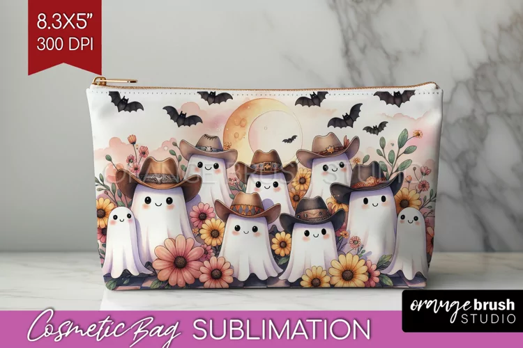Ghost Cosmetic Bag - Western Halloween Makeup Bag