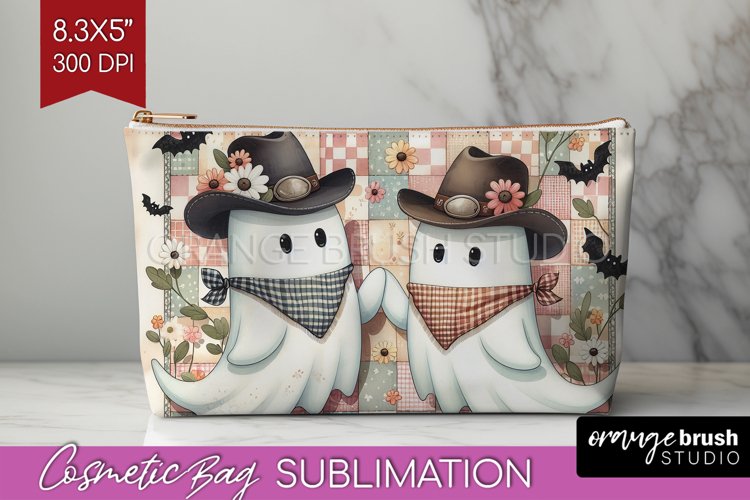 Ghost Cosmetic Bag - Western Halloween Makeup Bag