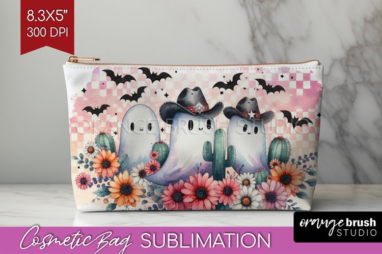 Ghost Cosmetic Bag - Western Halloween Makeup Bag