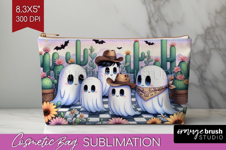 Ghost Cosmetic Bag - Western Halloween Makeup Bag example image 1