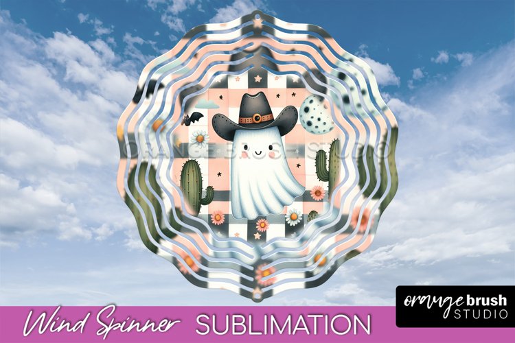 Western Halloween Wind Spinner - Ghost Wind Spinner PNG