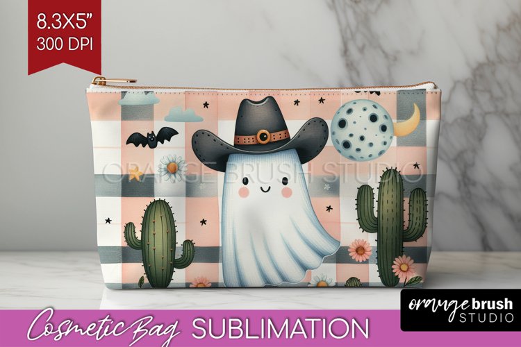 Ghost Cosmetic Bag - Western Halloween Makeup Bag