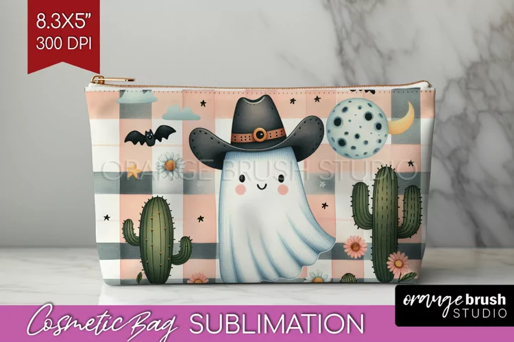 Ghost Cosmetic Bag - Western Halloween Makeup Bag