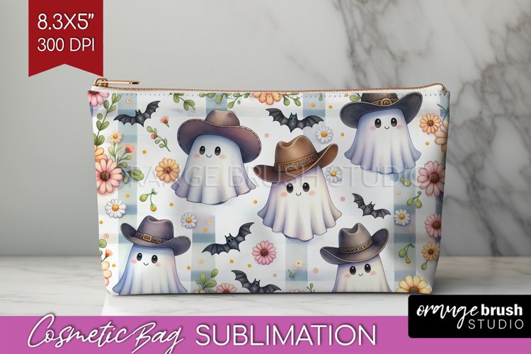 Ghost Cosmetic Bag - Western Halloween Makeup Bag