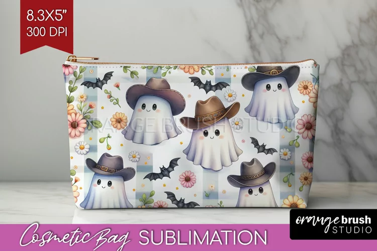 Ghost Cosmetic Bag - Western Halloween Makeup Bag