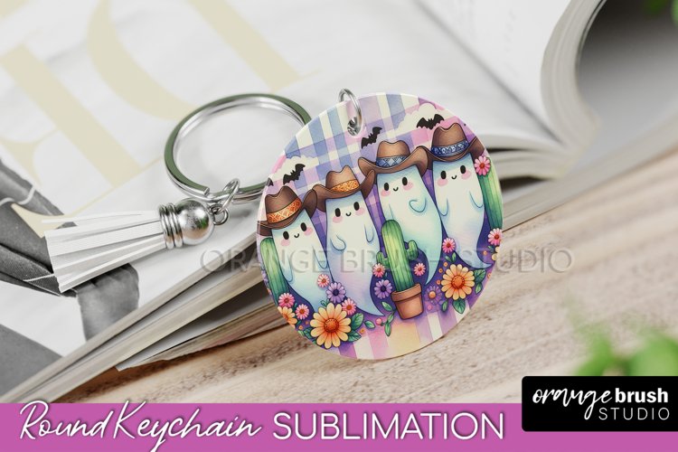 Western Halloween Keychain - Ghost Keychain Sublimation