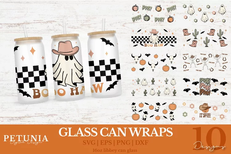 Halloween Can Wrap | 16oz Libbey Can Glass Wrap SVG