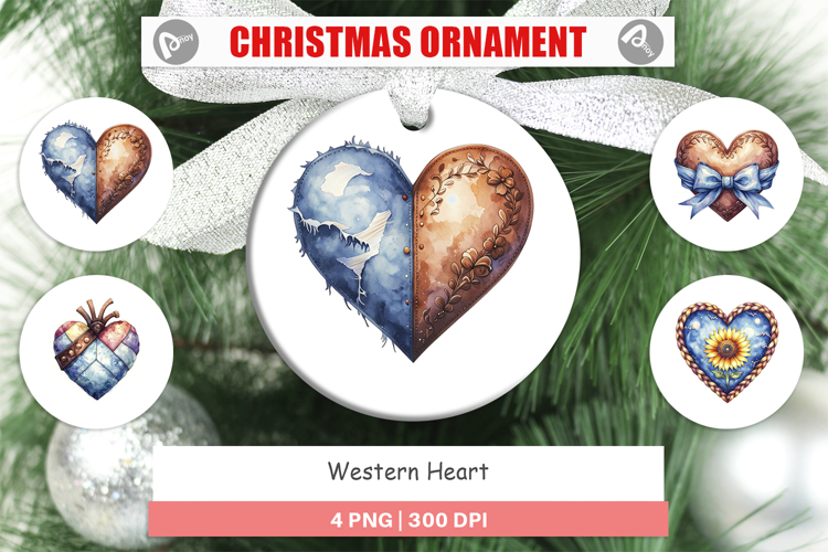 Western Heart Ornament
