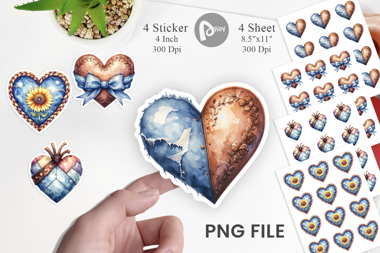 Western Heart Sticker