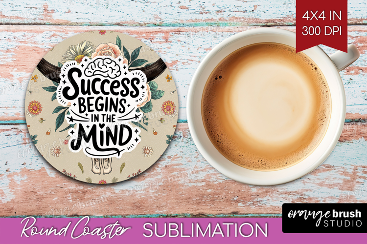 Inspirational Quote Round Coaster - Western Coaster PNG