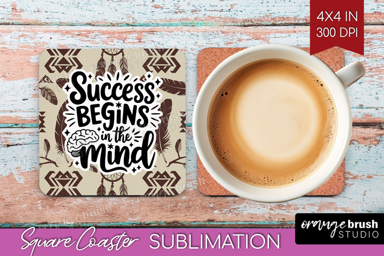 Inspirational Quote Square Coaster - Western Coaster PNG