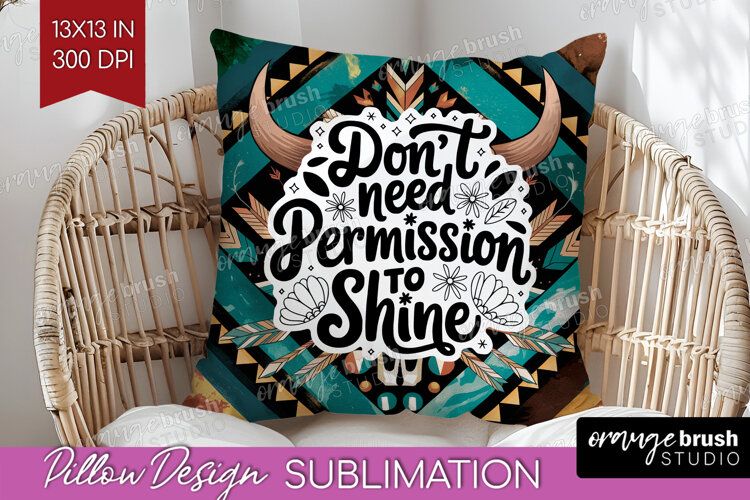 Inspirational Quote Pillow Sublimation - Western Pillow PNG example image 1