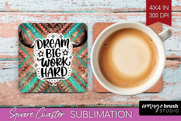 Inspirational Quote Square Coaster - Western Coaster PNG
