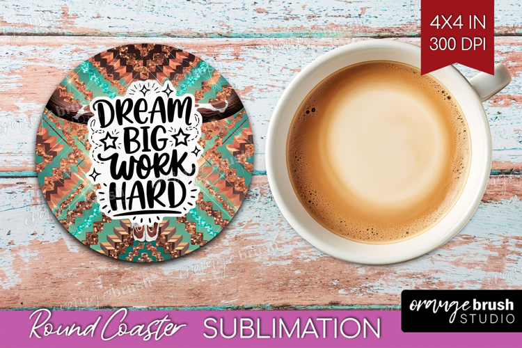 Inspirational Quote Round Coaster - Western Coaster PNG