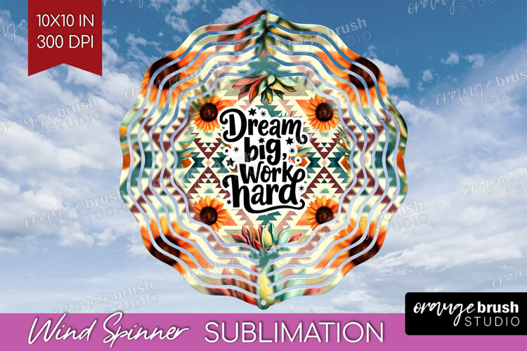 Inspirational Quote Wind Spinner Sublimation PNG - Western example image 1