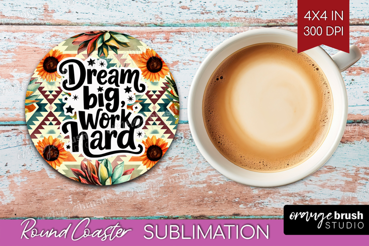 Inspirational Quote Round Coaster - Western Coaster PNG