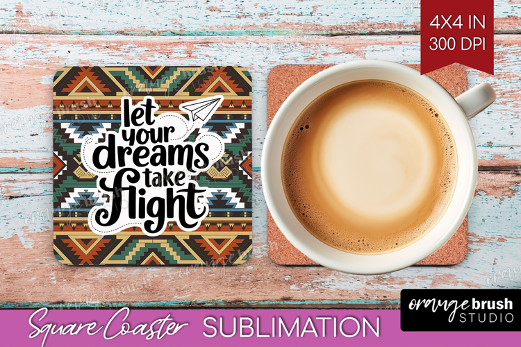 Inspirational Quote Square Coaster - Western Coaster PNG