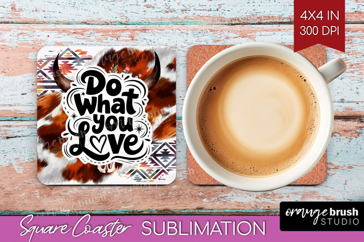 Inspirational Quote Square Coaster - Western Coaster PNG