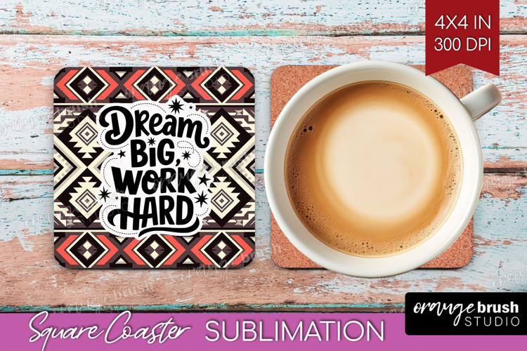 Inspirational Quote Square Coaster - Western Coaster PNG