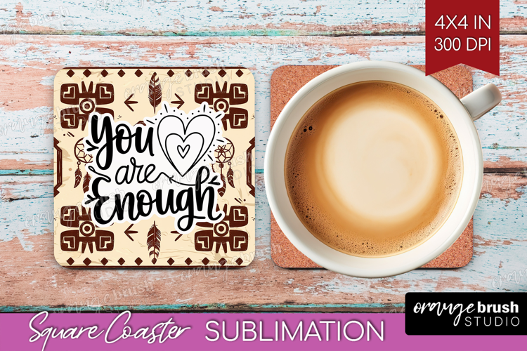 Inspirational Quote Square Coaster - Western Coaster PNG