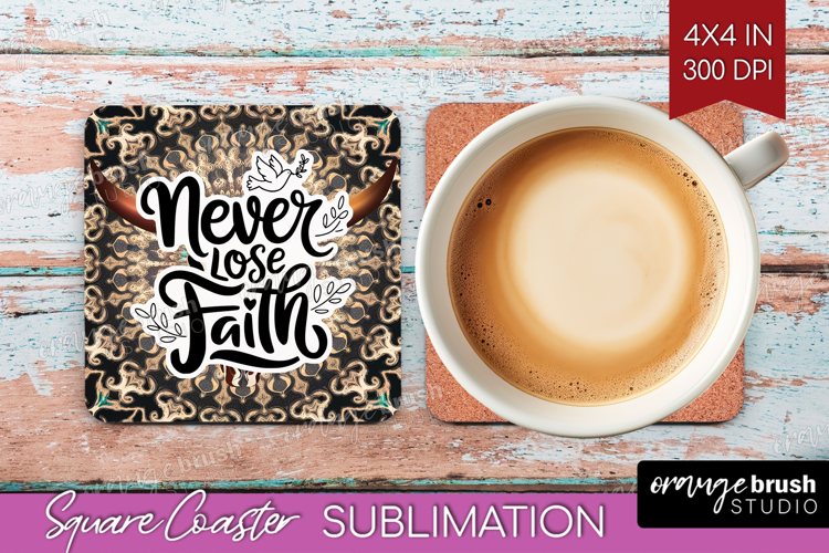 Inspirational Quote Square Coaster - Western Coaster PNG