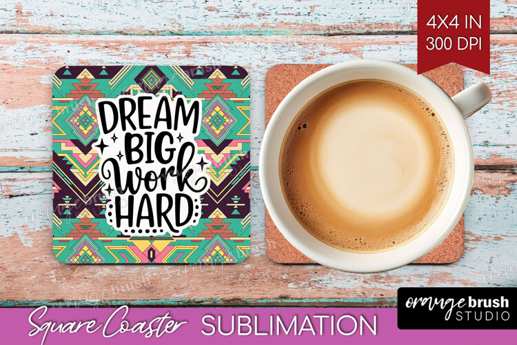 Inspirational Quote Square Coaster - Western Coaster PNG example image 1