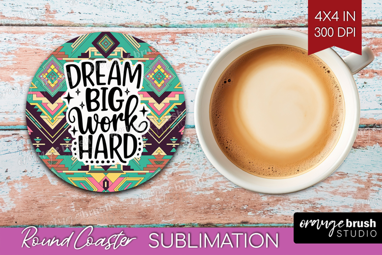 Inspirational Quote Round Coaster - Western Coaster PNG