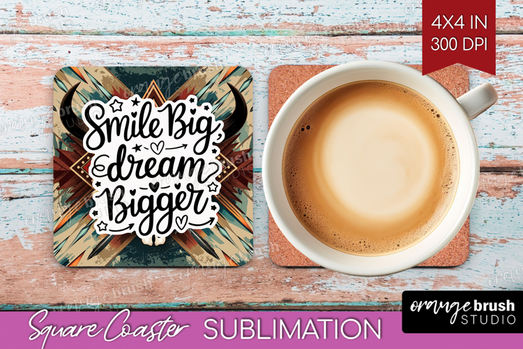 Inspirational Quote Square Coaster - Western Coaster PNG