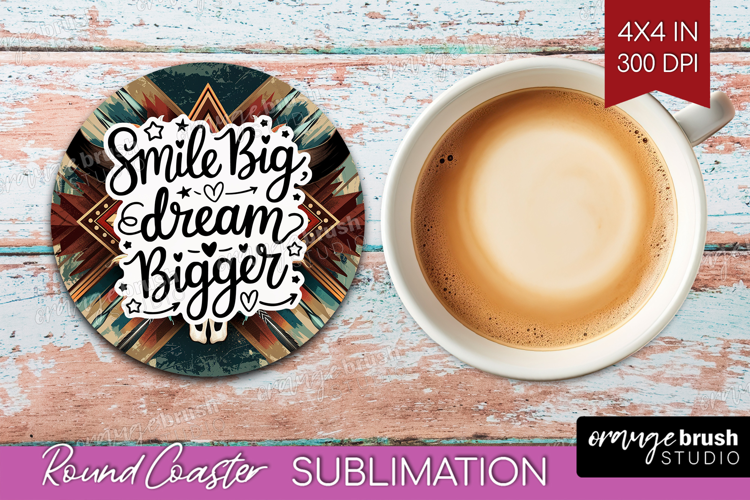 Inspirational Quote Round Coaster - Western Coaster PNG