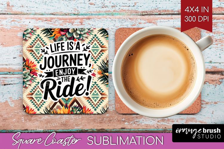 Inspirational Quote Square Coaster - Western Coaster PNG