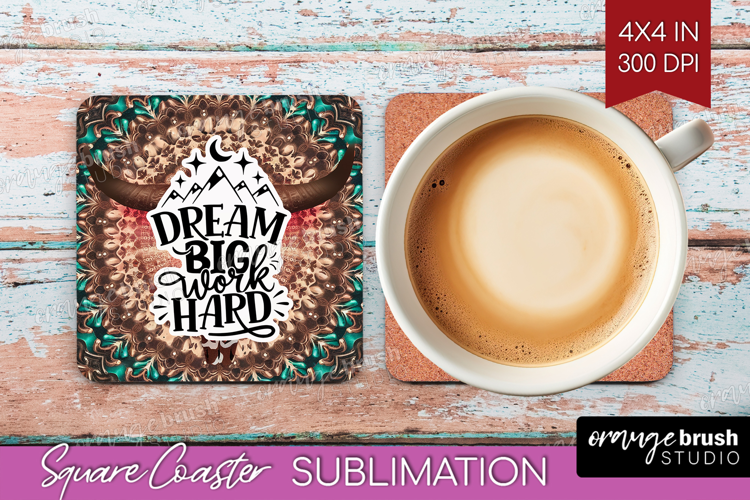 Inspirational Quote Square Coaster - Western Coaster PNG